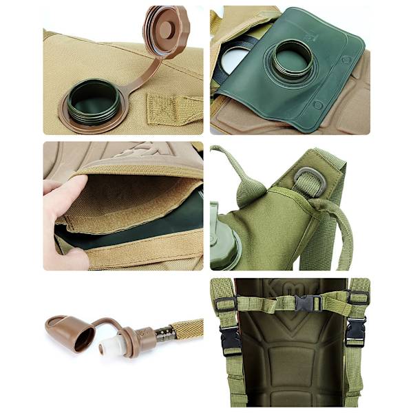 Nylon Vattenpåse Taktiskt Hydrations Ryggsäck Stor Kapacitet Vatten Ryggsäck Camouflage