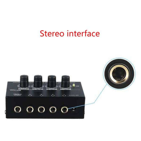 Mini hörlursförstärkare HA400 Ultrakompakt stereoljudförstärkare hörlursförstärkare för musik 4 kanaler