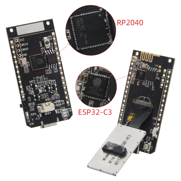 T-Pico C3 T-Display RP2040 Dual MCU Raspberry Pi-modul 1,14 tum LCD IPS-skärmkretsar Utvecklingskort för arduino