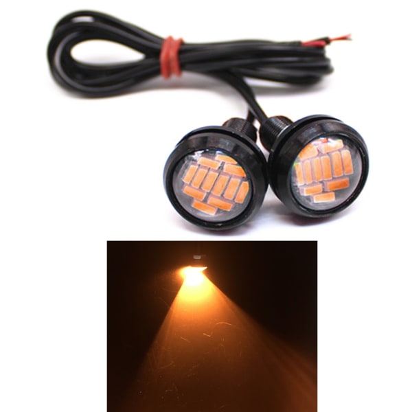 2x Eagle Eye LED 23mm 4014 12SMD High Power Bil Dagsløb Backup Blinklys Auto Nummerplade Lamper Hvid
