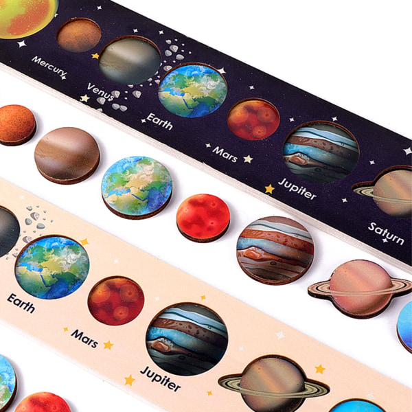 Montessori Toy Solar System Puzzle Varhaiskasvatuslelu Planet Lelu toddler null - D