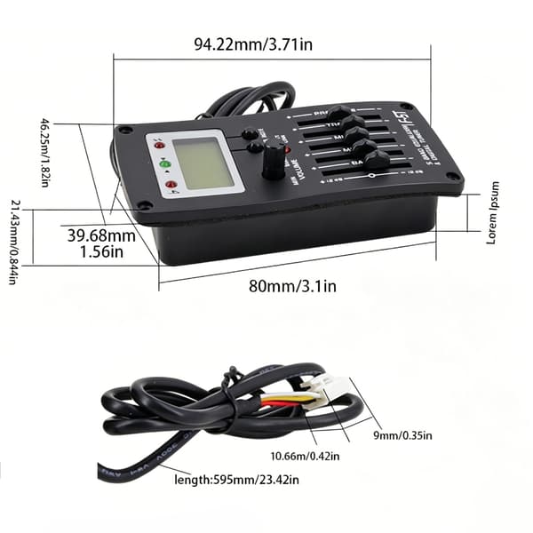 5-bånds gitar-equalizer med digital tuner for akustisk gitar