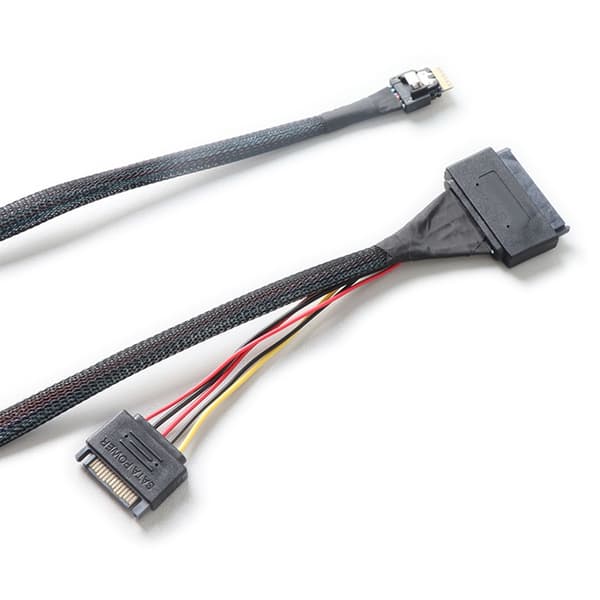 PCIe4.0 Slimsas SFF-8654 4i til SFF 8639 U.2 Harddisk SSD-kabel 15P SATA-ledning