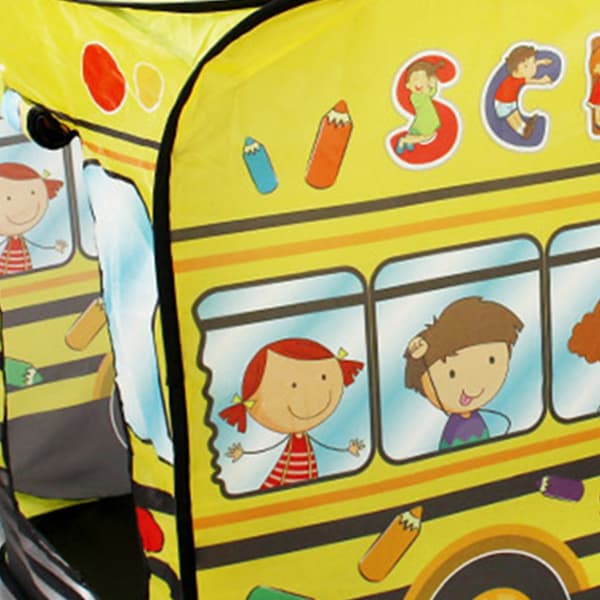 Barn Skolbuss Popup Tält Barn Lekhus Utomhus Vikbart Speltält
