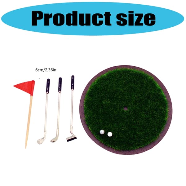 Minigolf Putting Green Gräsmodell Figurset Dockhus Sceninställning