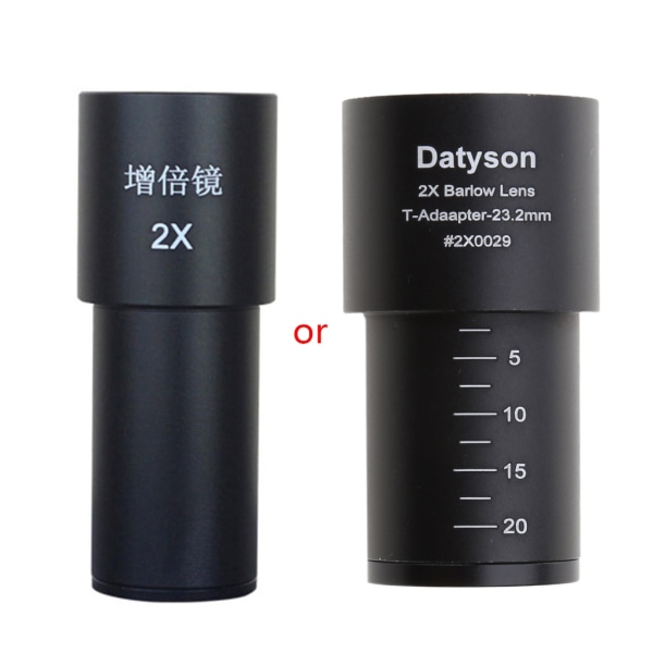 Metall Barlow Lens 2X Spegel 23,2 mm Okular Angeleyes Black Microscope Extender Black Color