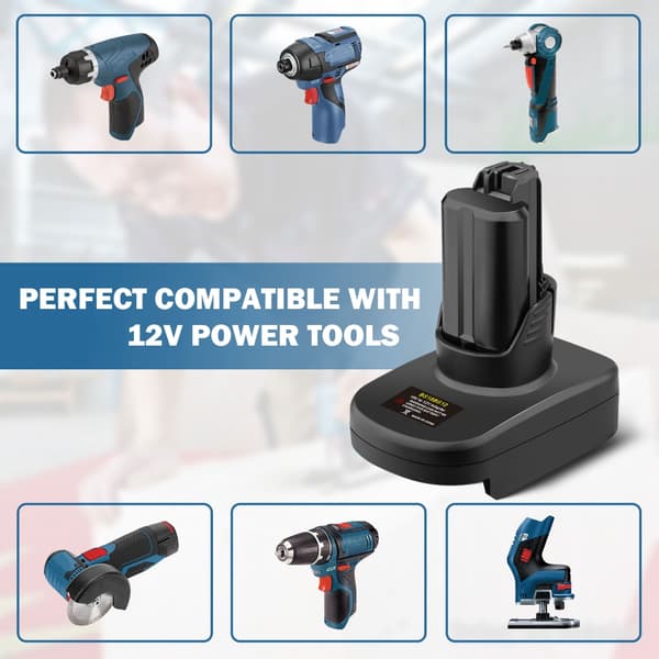 Multifunksjonell 18V til 12V batteriadapter ideell for hjemmereparasjoner