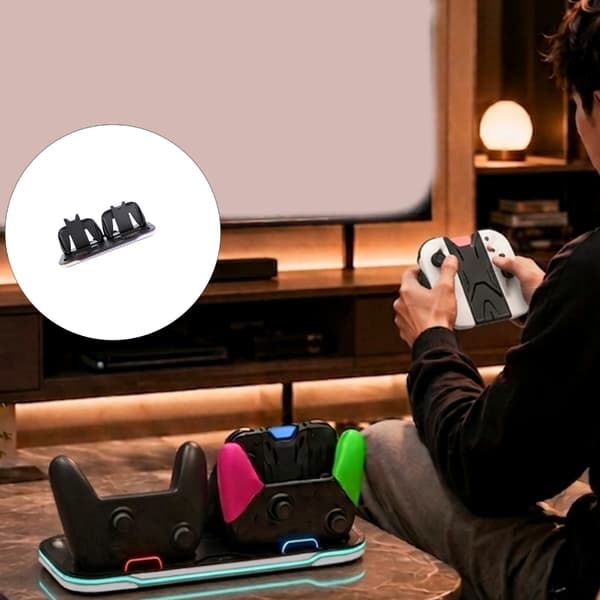 Controller-opladningsdock med lys, multifunktionel til Switch2/1-konsol