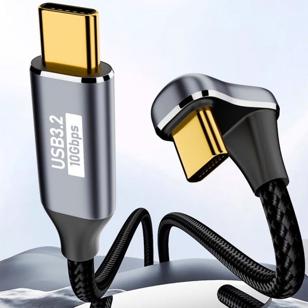 USB C 3.2 Gen2 10 Gbps forlengelseskabel Type C til Type C PD100W 5A hurtiglading 1.5m