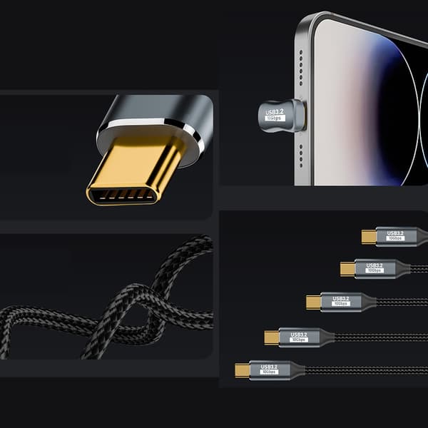 USB C 3.2 Gen2 10 Gbps förlängningskabel typ C till typ C PD100W 5A snabbladdning 2m