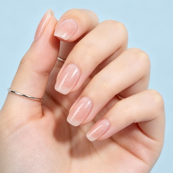 24 stk. trendy falske negle med glitter gradient ABS-materiale press-on sæt