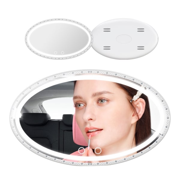 Universal Visir Sminkspegel med ljus Multi-scene Användning Ins Justerbart ljusläge Bilsminkspegel för Smart for Touc Green