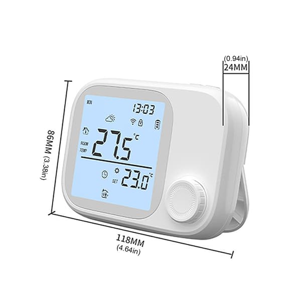 RF433 Aktivert Programmerbar Termostat Manuell Auto-modus Stor LCD-skjerm