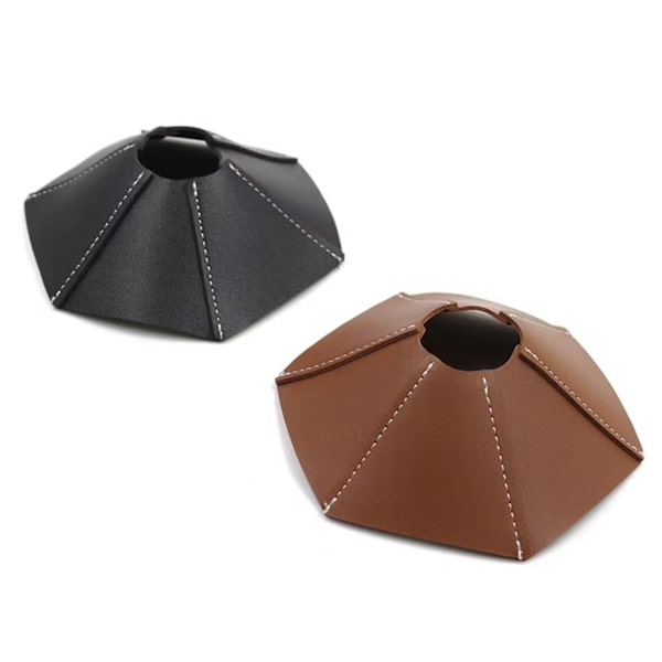 PU-läder lampskärm utomhuslampskärm ersättning camping spotlight skugga Black