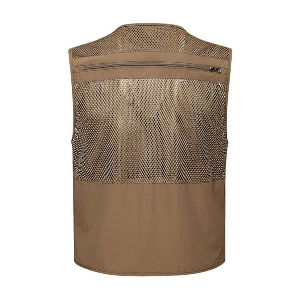 Mænds Meshes Udendørs Fiskeveste Flere Lommer Åndbar Vest Jakker Navy XXL
