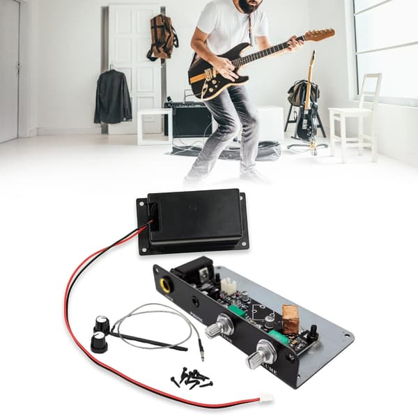 Gitar Equalizer Pickup med Tone Volumkontrollknapp Gitartilbehør