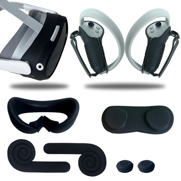 VR Silikon cover Set för Pico 4 VR Headset Öronskydd Pannband Black