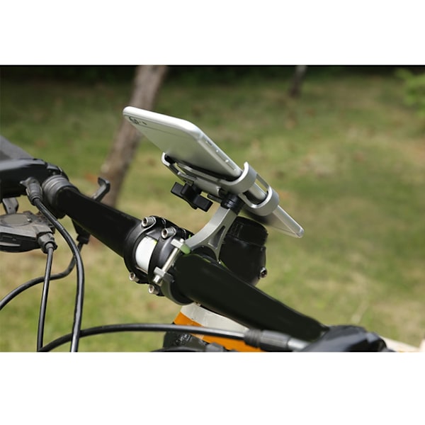 Aluminiumlegering cykeltelefonhållare motorcykelstyre telefonfäste Silver