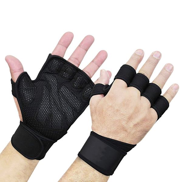 Halvfingerhandskar för cykel, gym, viktlyftning, träningshandskar med handledsskydd XL