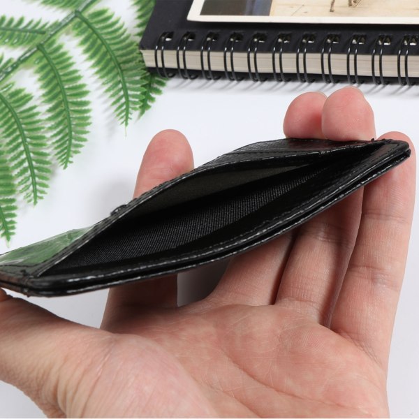 Kreditkortshållare RFID-blockerande plånbok PU-läder för case för kvinnor män Present Black