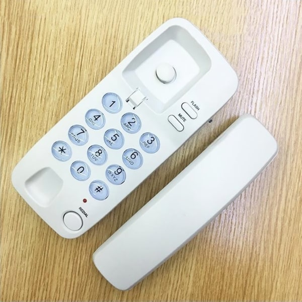 Fast telefon Bordstelefon Väggmonterad Telefon Caller Telefon White