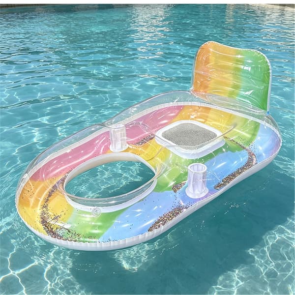 Glitrende PVC-solbade-flydemadrasser til poolfester, strandferieafslapning