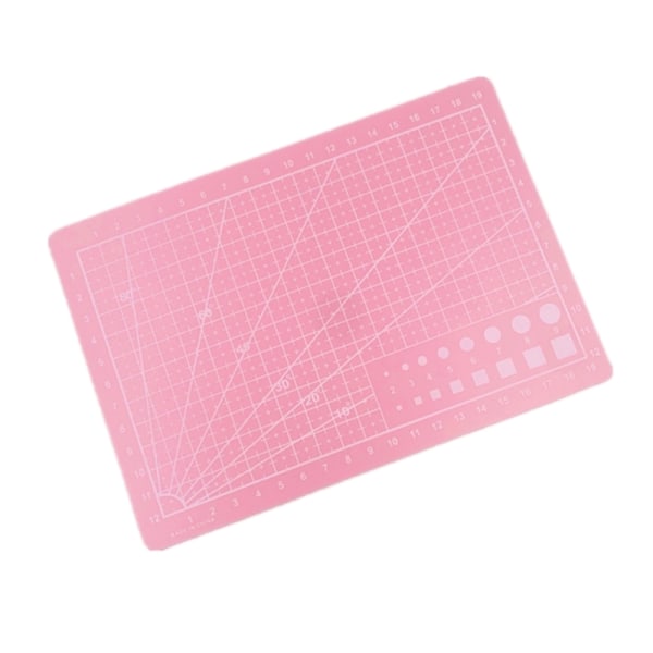 Dobbeltsidig skjærematte for scrapbooking, quilting, stoff, sying, DIY Craft Pink A5