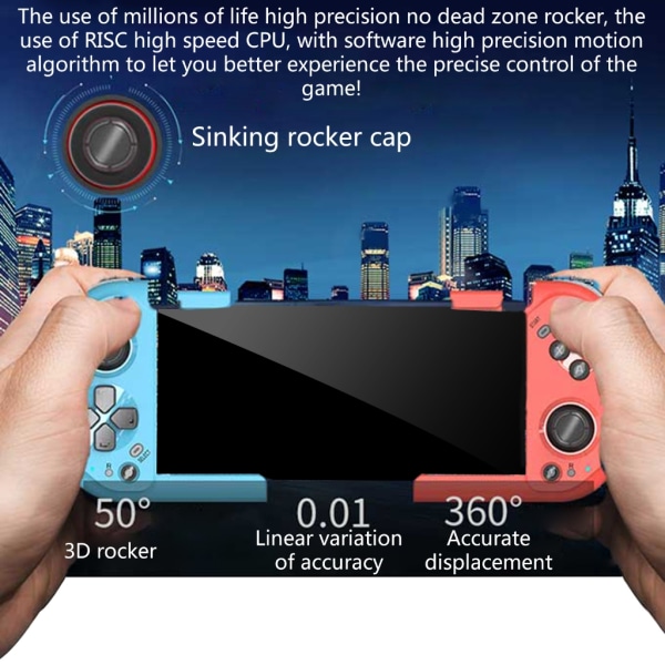 Bärbar Gaming Joystick Trådlös Gamepad för Android iOS Smartphones Stöd för Windows PC TV MOCUTE-061 Green blue