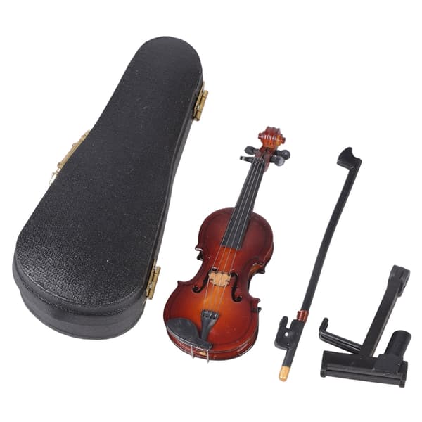 Miniature Violin Stand Model Dukkehus Tilbehør Rollespil Violin Legetøj
