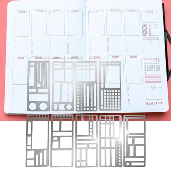 Förpackning med 9 stansmallar för scrapbooking-organisation