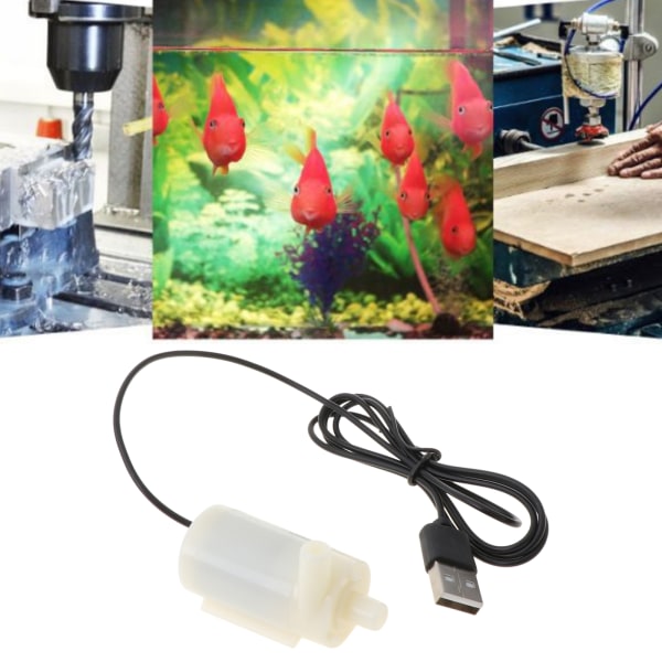 Fisketanke Aquarium Mini Fountain Pumpe USB Power Mini Motor Vandpumpe Lav støj