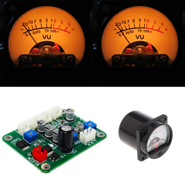 Högpresterande VU Meter 2x Panel VU Meter Warm Back Light Recording & Audio Level Amp with Driver Board for Industrial