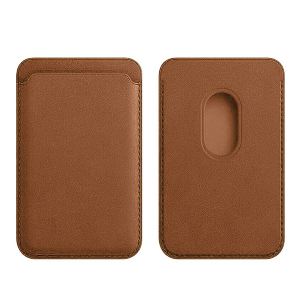 Bærbar magnetisk korthylse for etui Baksiden av telefonen Kredittkortholderlommebok Brown