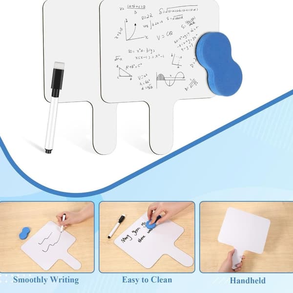 Bulk 10 Whiteboards med komfortgreb og tilbehør til undervisning og træning