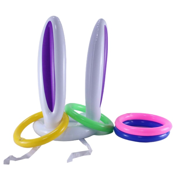 Påske Oppblåsbar Bunny Ear Ring Toss Game Kit Inflation Håndholdt pumpe