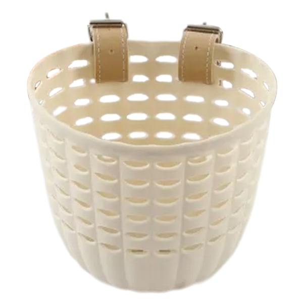 Plast Sykkelkurv for Gutt Jente Sykler Styre Kurv med Festestropper Creamy White