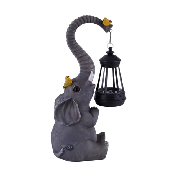 Solcelle elefant havefigurer med solcellelys indflytningsgaver