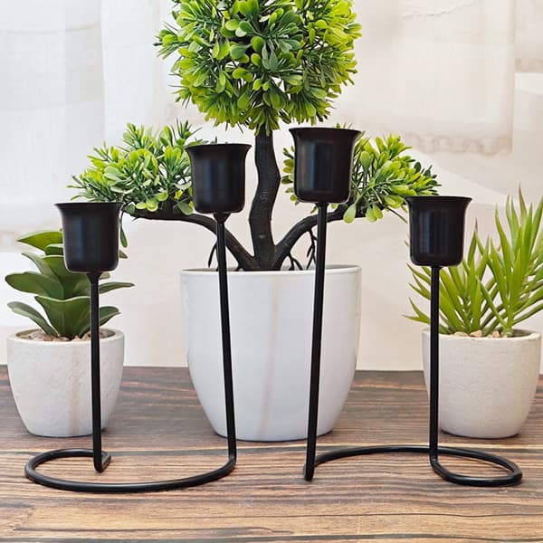 Jern Telysholdere Dekorative Lysestaker, Doble Lysestaker