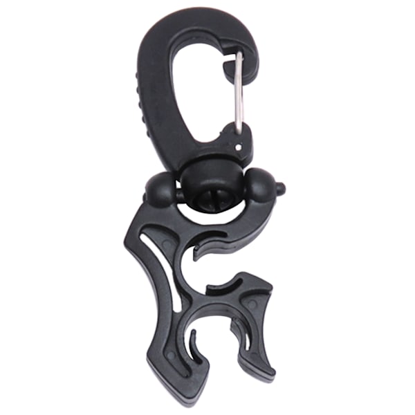 Kaksois-BCD-sukellushaletin pidike, jossa karabiinihaka snorklaukseen ja sukellukseen Black 10x6mm