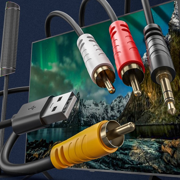Digital till analog 3,5 mm ljudkoaxial konverteringskabel för TV SPDIF till koaxial ljudavkodare Linjeljudkabel