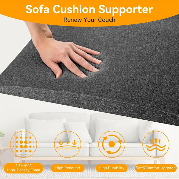 Solid Skum Sofapute Forsterkningsinnlegg Ergonomisk Buet Design