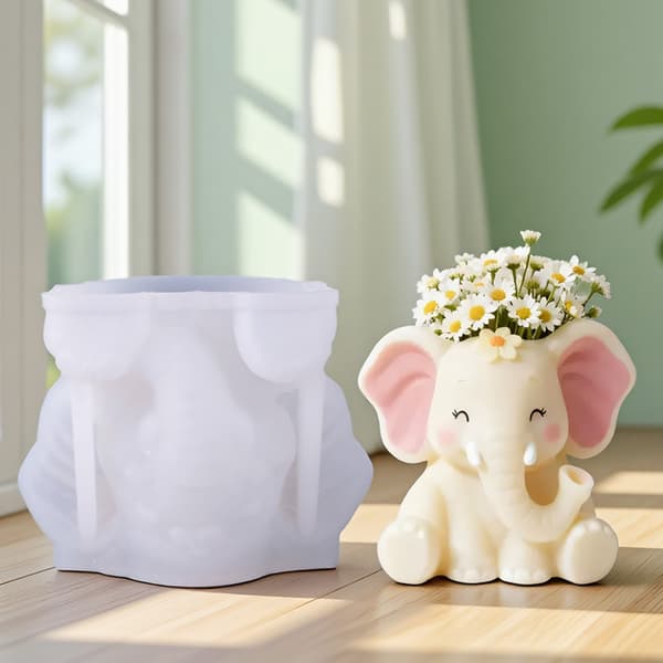 Silikon smykkeform Elefant øredobber ringer beholder håndverksform