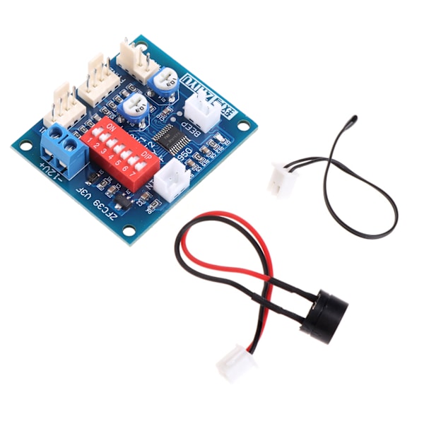 Fläkttemperaturkontroll PWM Hastighetskontrollmodul Larm Summer Sensor