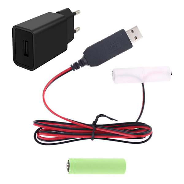 Pariston poistolaitteen USB power Vaihda 1,5 V AA-paristo radion sähkölelukellolle LED-nauhavalolaskuri