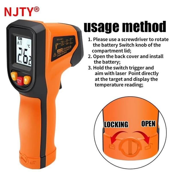 Håndholdt termometer temperaturmåler -50 til 600℃ termometer