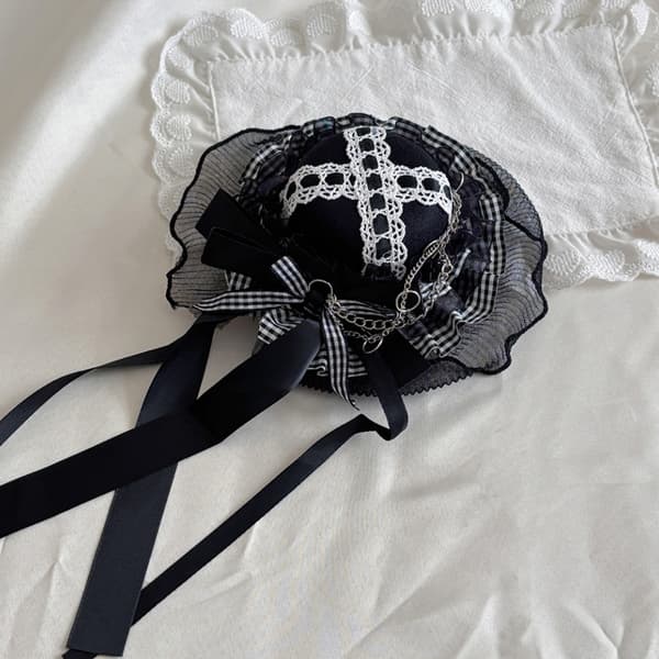 Mørk Fantasy Slør Tophat Pyntet Blonde Fascinator Til Rollespilskostumer