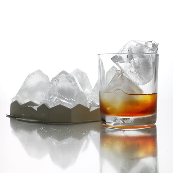 Isbitsform i kristallform med lock för cocktails och drycker