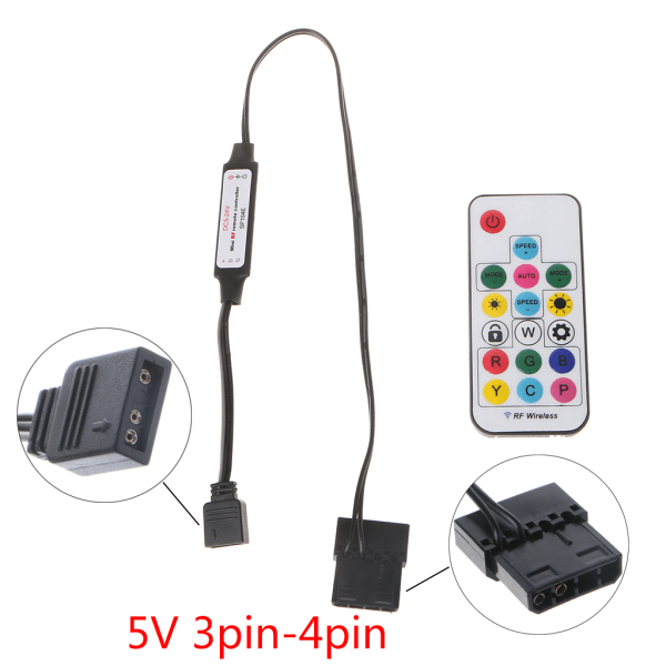 SATA RGB-kontroller Fjernkontroll Trådløs RGB for PC Computer for Case LED Strip Light