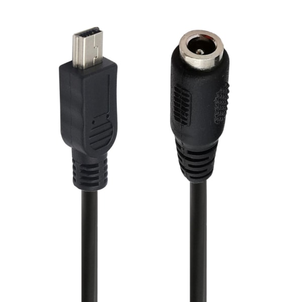 Bærbar ladekabel DC5,5 mm x 2,1 mm eller DC 3,5 mm x 1,35 mm hunn- til mini-USB 5-pinners likestrømforsynings-forlengelsesledning