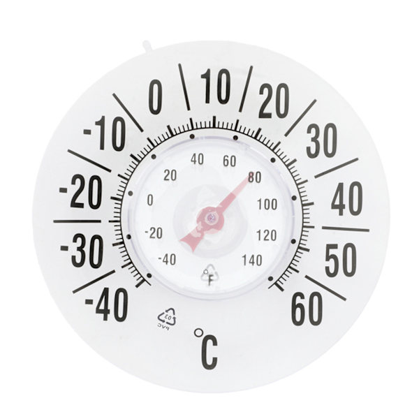 Rundt plastik dør- og vinduestermometer Udendørs dør vindues termometer Pointer Type -40-60℃ /-40-140°F til hjemmet